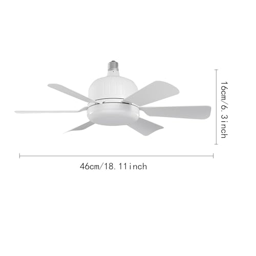 Ventilateur de plafond E27 avec lampe télécommandée blanc pour salon