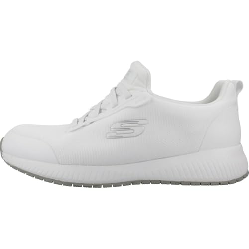 Skechers Femme Squad Sr Trainers, White Flat Knit, 37 EU