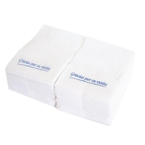 Prieto Larrey - Servilletas Miniservis GRACIAS POR SU VISITA - 17x17cm Blanca - 5600 unidades - Ideales para hostelería (70)