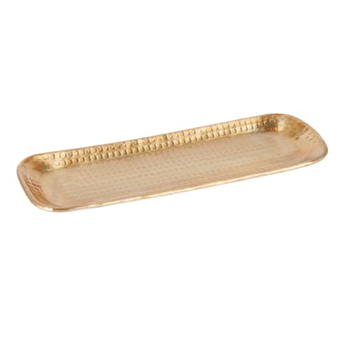 Plateau oriental en aluminium Hedye 30 cm | Plateau à thé marocain de couleur dorée | Plateau doré oriental | Décoration orientale sur la table dressée