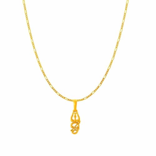 22Kt Gold Plated Spiritual Tamil Om 92.5% Purity Chain_Eu1564