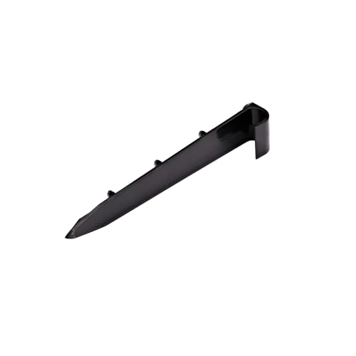 Raindrip 39800UB Universal Tubing Hold-Down Cleated Stake, 6-Inch, Plastic, for Drip Irrigation Supply Tubing, Dripline, & Drip Systems, Black