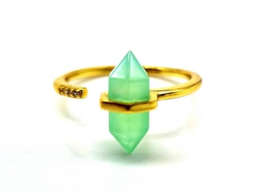 Bague en jade verte ajustable bijou ésotérique femme en argent 925