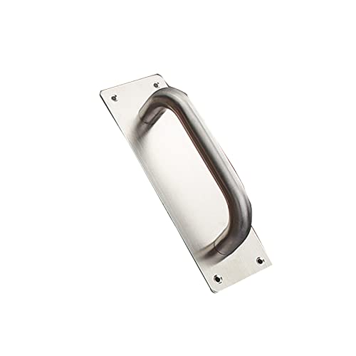 Manija de Puerta corrediza, manija de Puerta de Acero Inoxidable con Placa de Empuje y Tirador para Puerta de Inodoro, manija de cobertizo, manija de Puerta corrediza de Garaje, manijas de p