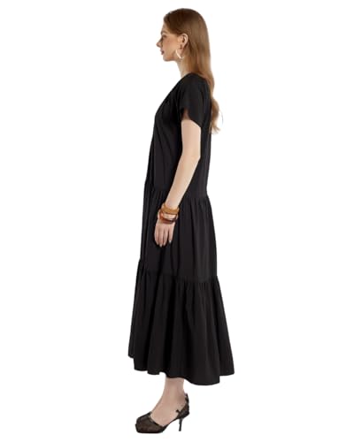 SIXDO G-Black Raw Loose Dress for Women 2025, Elegant Wardrobe Essential for Work and Seasonal Events 2025 L — view 4