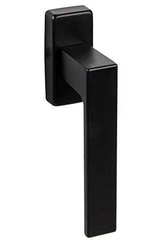 Preisvergleich Produktbild Gedotec Aluminium Fenstergriff schwarz Fensterolive auf Oval-Rosette / Drehkipp-Rasterolive ohne Schließzylinder / PUSH 1317 / Griff Alu schwarz / 1 Stück - Design Fensterbeschlag Vintage für Fenster