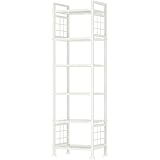 GIOTORENT Estantes de almacenamiento de pie de 6 cables, baño (blanco)
