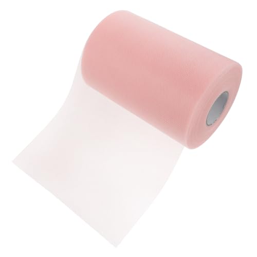 HOODANCOS 1 Roll Mesh Roll Americana Home Decor Home Tulle DIY Tulle Ribbon Wedding Mesh Ribbon Women Tulle Fabric Wedding Tulle Easter Poly Mesh Ribbon USA Decor Pink Polyester
