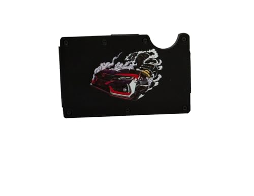 Stealthy Minimalist Type-R Anime RFID-Blocking Wallet, Black Aluminum, Slim Card Holder design