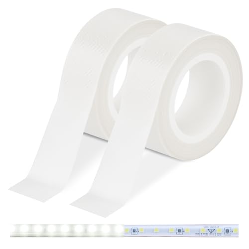 Selens led 減光 テフロンテープ 防眩 幅20mm×長10m 2巻入り 照明の眩しさを軽減 照明 遮光 テープ LEDライトの減光用 拡散シート 超強粘着力 耐熱 絶縁 防水 防塵 防油 (ベージュ)