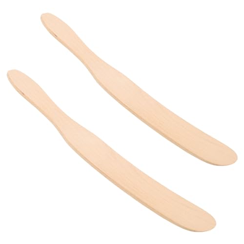 KICHOUSE 2 Pack Wooden Spatulas Butter Spreader Cheese Spreader for Baking Cooking
