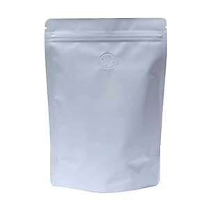AwePackage High Barrier 8oz Foil Stand up Zipper Pouch Coffee Bag with Valve (Matte White, 10)