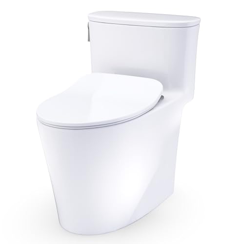 TOTO Aurora One-Piece Elongated Toilet 1.0 GPF with CEFIONTECT and SoftClose Seat, Cotton White - MS686234CUFG#01 miniatura 5