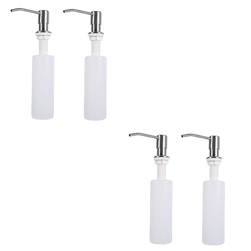 LIFKOME 2 Series Dispensador De Jabón Líquido para Fregadero Bomba para Cocina Y Baño Recipiente Reutilizable De Usar Y Instalar Color Blanco 2 Piezas*2