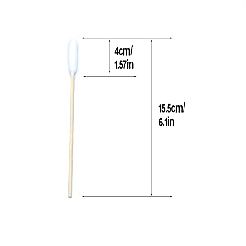 MZQSIY 50 Stück Pet Dog Ear Cleaner Bamboo Cotton Buds 15.5cm verbesserter Langer Stock, Wachsentferner, juckende Ohren, Reinigungstupfer zur Reinigung von Tieren, Infektionen(50 Stück)