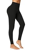 Enjoyoga Leggings Damen High Waist [mit Innentasche] -Blickdicht Sporthose Laufhose für Sport Yoga Gym -03(S-M, Schwarz)