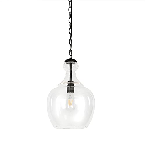 Image of Henn&Hart 11 inch Pendant Light Fixture with 6' Adjustable Cord, Black