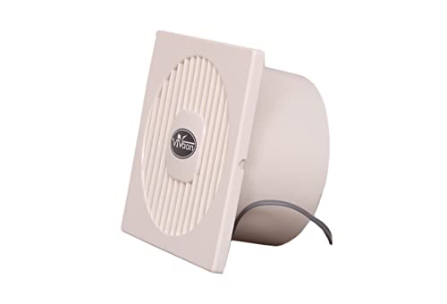 Image of Vivaan Eco-Axial Air small 4 inch (100MM) silent Exhaust Fan for Kitchen, Bathroom, Cabin and Office | Round fan | Cut-out Size - Circle Diameter 108 mm, White (Eco-Axial 100 MM)
