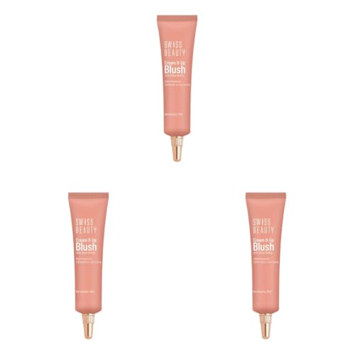 Image of Swiss Beauty Cream It Up Blush | Highly pigmented | Super-blendable | Long-lasting | Enriched with Shea Butter | Multipurpose | Shade-02 Natural Flush, 10ml (Pack of 3)
