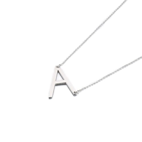 Bijoux collier initial en acier inoxydable avec pendentif clé et chaîne métal argent YXWYXWA