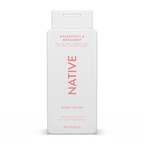 Image of Native Body Wash Contains Naturally Derived Ingredients | For Women & Men, Sulfate, Paraben, & Dye Free Leaving Skin Soft and Hydrating | Grapefruit & Bergamot 18 oz