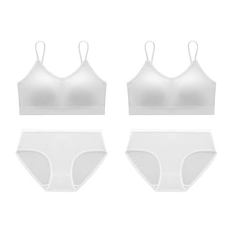 Fuzzleehi Women’s Disposable Panties and Bras for Business Trip Travel Hotel Spa Hospital Stays Tanning Spa Salon Services Panties and bras White(4pcs/pk) Cover
