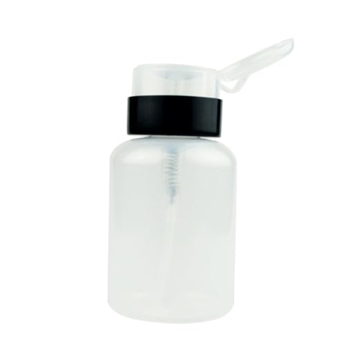 HAMPPLIES ロック可能なプラスチックネイルリムーバーディスペンサー 押し込み式液体ボトル 爪優しい除光液対応 片手操作簡単 化粧品詰替用