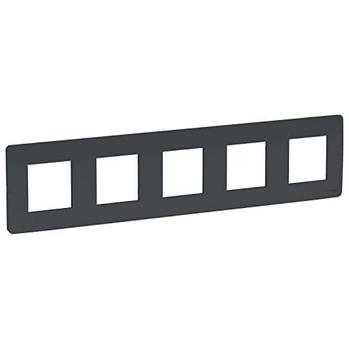 Plaque 5 postes Schneider Electric Unica Studio anthracite pour salon contemporain