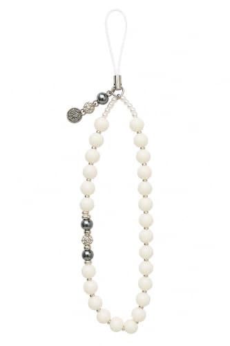 Image of Handmade Beaded Phone Charm Strap for Women & Girls | Aesthetic Mobile Charm | Pearl & Crystal Bead Wrist Strap | Cute Phone Bag Accessory | Korean Style