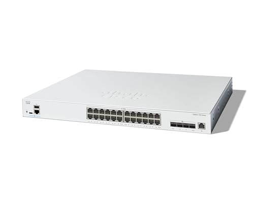 Image of Cisco Catalyst 1300-24XT Managed Switch, 20 Port 10G Copper, 4x10GE SFP+ Combo, Limited Lifetime Protection (C1300-24XT)