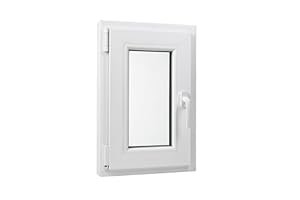 Kunststoff Fenster Dreh/Kipp 40 cm x 60 cm Anschlagrichtung Links inklusive Fenstergriff