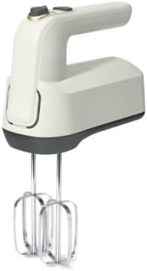 White Icing 6-Speed Electric Hand Mixer with Beaters, Dough Hooks, and Whisk