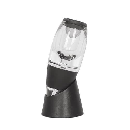 Voarge Aireador de Vino con Base, decantador de vino tinto set de aireador rápido,Negro