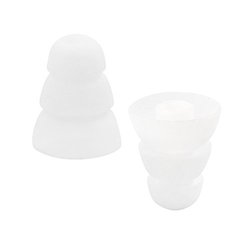 Alxcd Replacement Ear Tips & Clips For In-Ear Earphone, S/M/L Sizes & Double/Triple Flange 9 Pairs Silicone Replacement Earbud Tips Eartips Adapter & 4 Pcs Long/Short Earphone Wire Clip (White 18+4) #TOP7