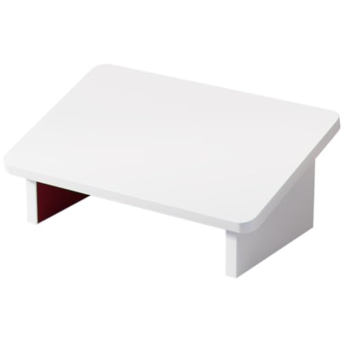 ifundom Taburete Pequeño Reposapiés 30 CM Color Blanco Cálido Taburete Multifuncional de Madera para Oficina y Hogar Soporte Ergonómico para Pies y Postura Cómoda