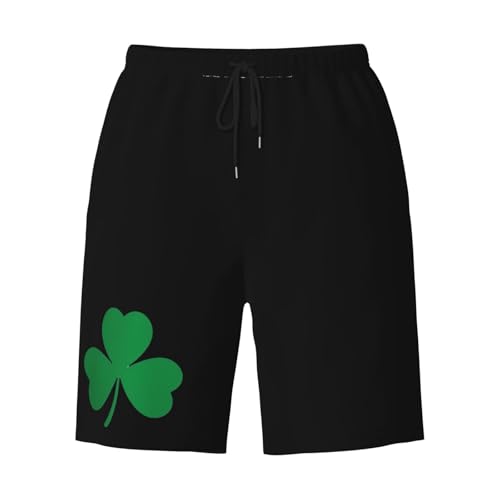 Green Irish Shamrocks Men's Quick-Dry Board Shorts 7" - Swim Trunks Summer Hawaii Beach3