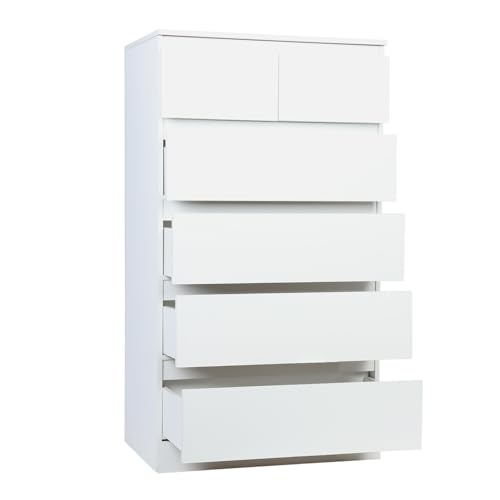 sxvbdway White Tall Dresser for Bedroom, Drawer Chest Storage Cabinets