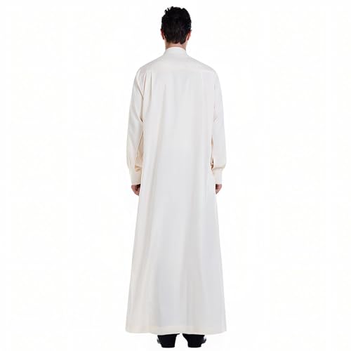Musuly Herren Kaftan – Traditionelle Thobe Abaya Djellaba (Beige, XL)