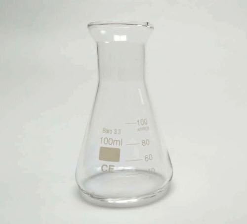 Beuta Conica in Vetro Borosilicato - Resistente al Calore, Graduata con Superficie di Scrittura, 50ml a 2000ml(100ml)