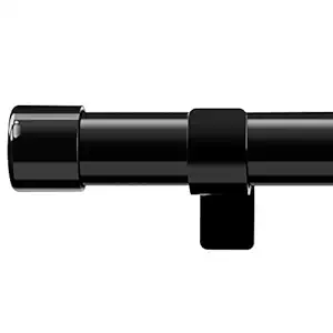 Black Curtain Rods for Windows 66 to 132?- 1 Inch Heavy Duty Blackout Curtain Rod Set,Adjustable Farmhouse Drapery Rods with Brackets for Home & Outdoor