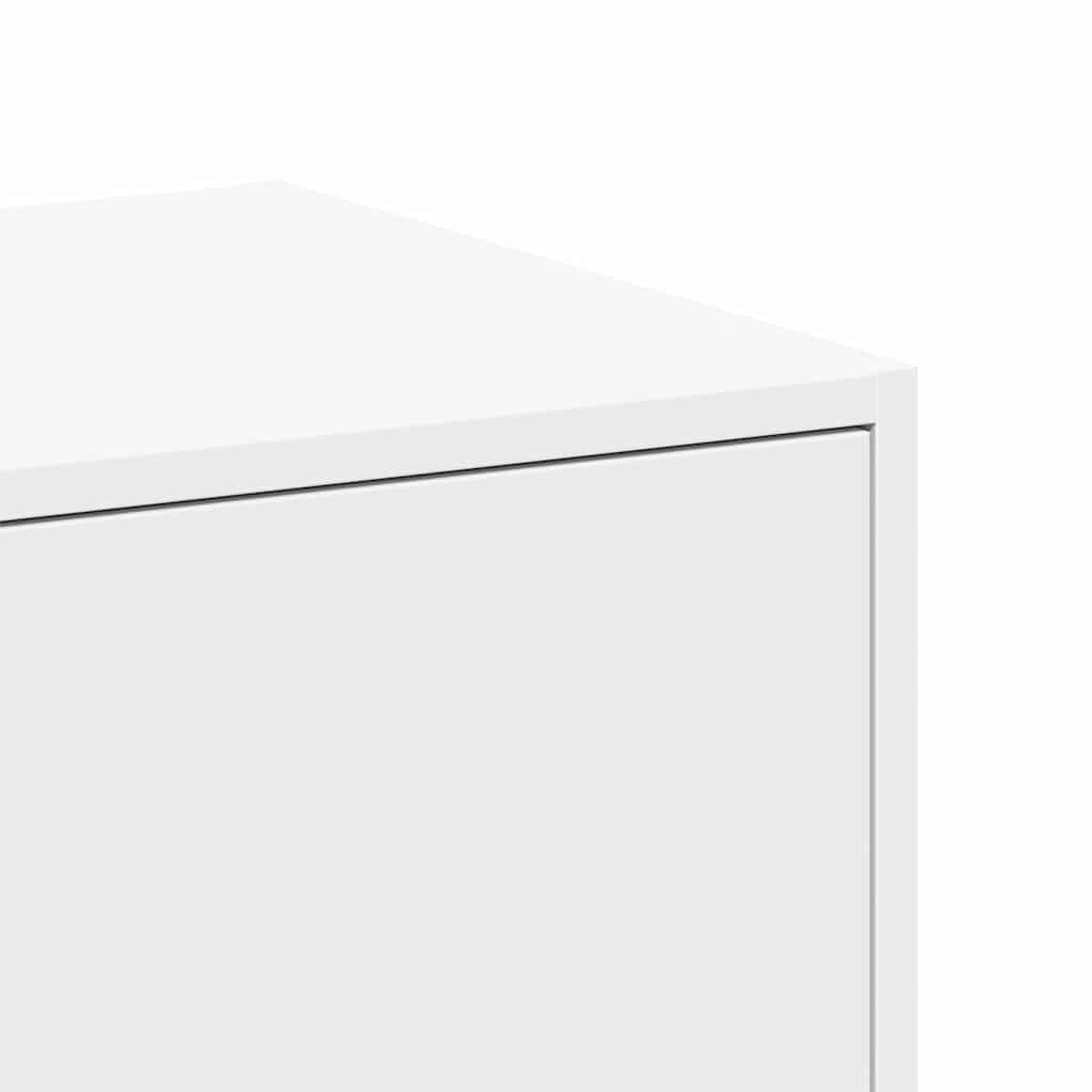 Armadietto da farmacista, bianco, 40 x 41 x 77,5 cm, in legno, moderno, con 2 cassetti e guide in metallo, versatile armadio da cucina e ufficio