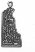 Abalorio de plata de ley con anillo dividido del estado de Delaware, Plata esterlina, No es una piedra preciosa