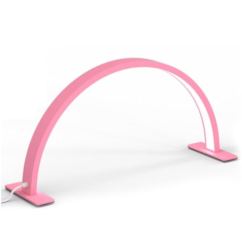 Ohulelks Lampe de Bureau USB Demi-Lune pour Ongles, Cils, Tatouage, Sourcils, Lampe de Table LED, Lampe de Bureau, Rose