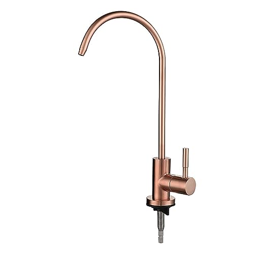 Kitchen Sink Drinking Water Tap Single Handle Cold Water Tap, G1/4 Reverse Osmosis Water Tap,Rose Gold