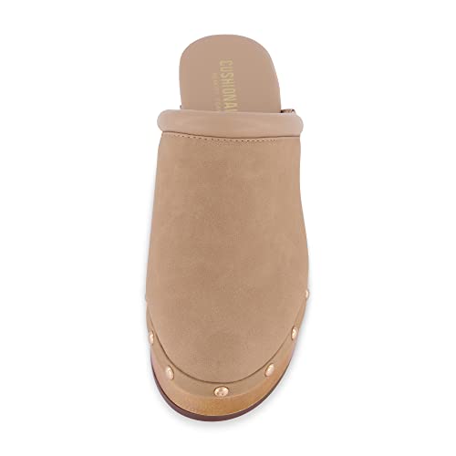 Cushionaire Women's Guest Faux Wood Clog With Memory Foam Padding, Wide Widths Available, Sand 7 W #TOP2