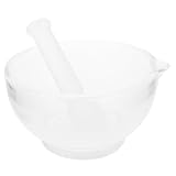 BEBEMOKO 玻璃研钵 多機能ガラス薬品すり鉢 安定フラット底付き 軽量で持ち運び簡単 キッチン 薬局 実験室対応