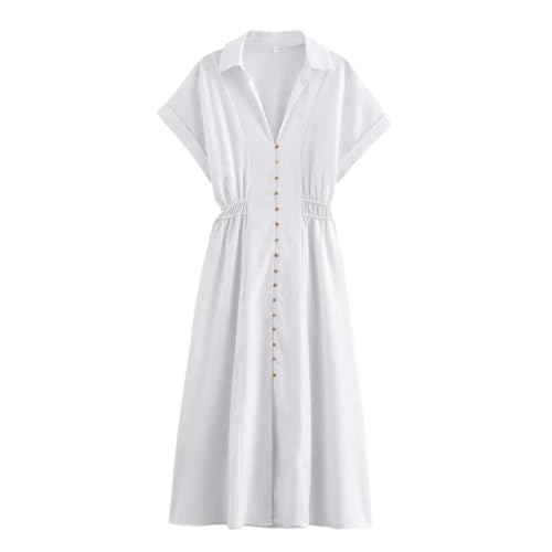 ワンピース Vienna Volume Sleeve Shirt Dress M White Vienna Volume Sleeve Shirt Dress