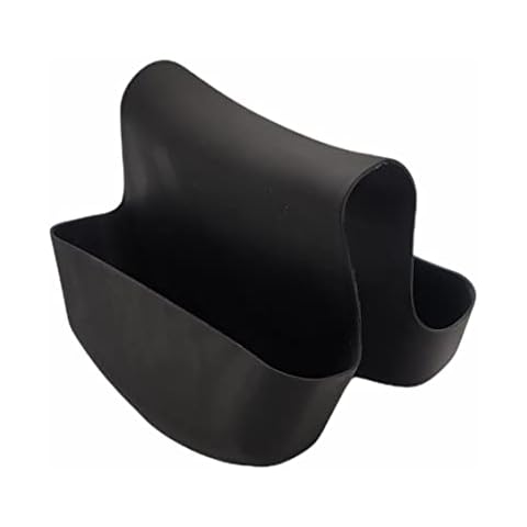 Handy Housewares Sink Caddy Saddle Flexible Sponge Holder - Fits Any Standard Double Kitchen Sink - Black Cover