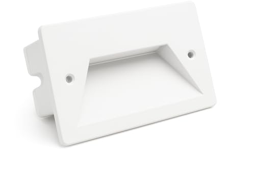Universo Faretto segnapassi da esterno lampada da muro IP65 LED 3W ad incasso per scatola cassetta 503 scale giardino viale gradini nero bianco o grigio (Bianco - Bianco naturale 4000K)