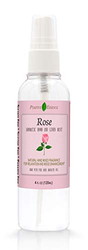 Positive Essence Rose Linen and Room Spray, Natural Aromatic Mist Made with Pure